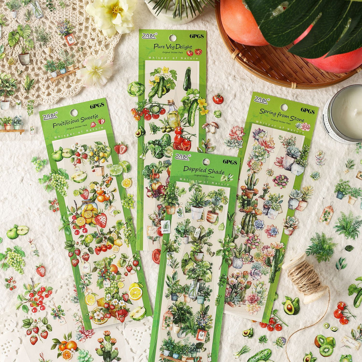 6sheets fruit plants sticker pack (S25082501)