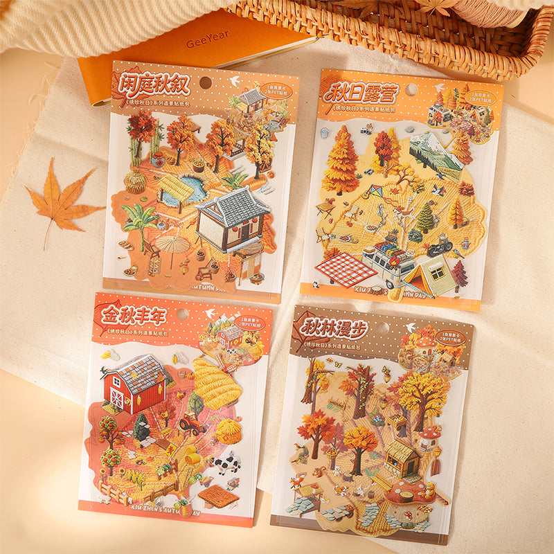 3pcs autumn view papercraft sticker pack(S26071107)