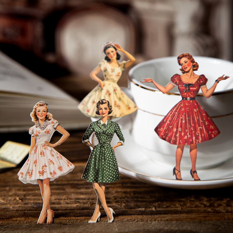 25pcs retro beauty paper-sticker pack (S25072204)