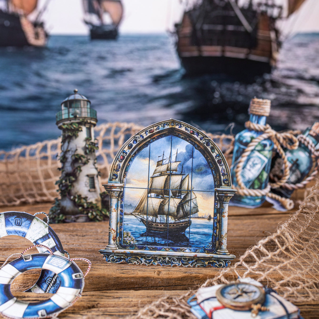 10pcs maritime card-sticker pack (S25070803)