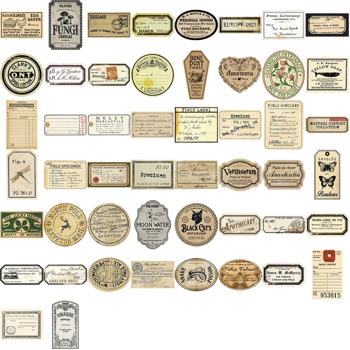 50pcs vintage sticker pack(S26051505)
