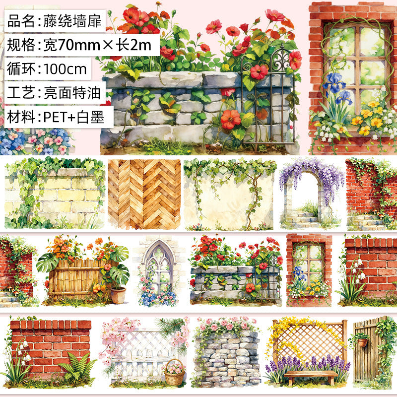 1roll floral wall tape box(T26052112)