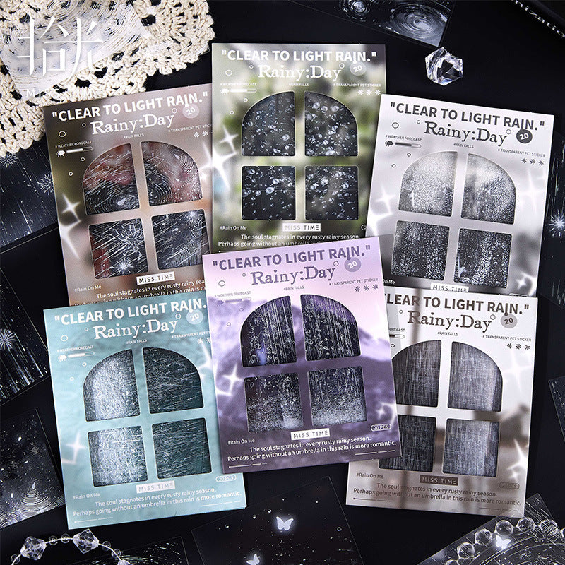 20pcs rainy day sticker pack (S25072208)