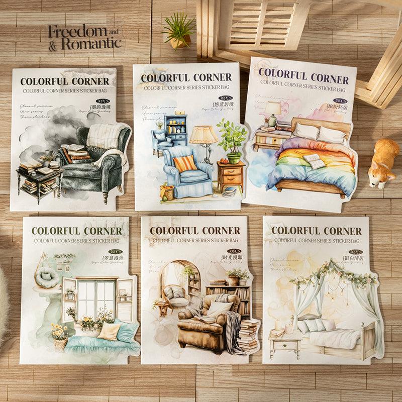 30pcs colorful corner PET-sticker pack (S25080306)