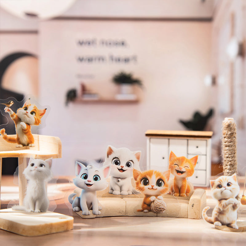 50pcs cute kitty PET- sticker pack (S25072201)