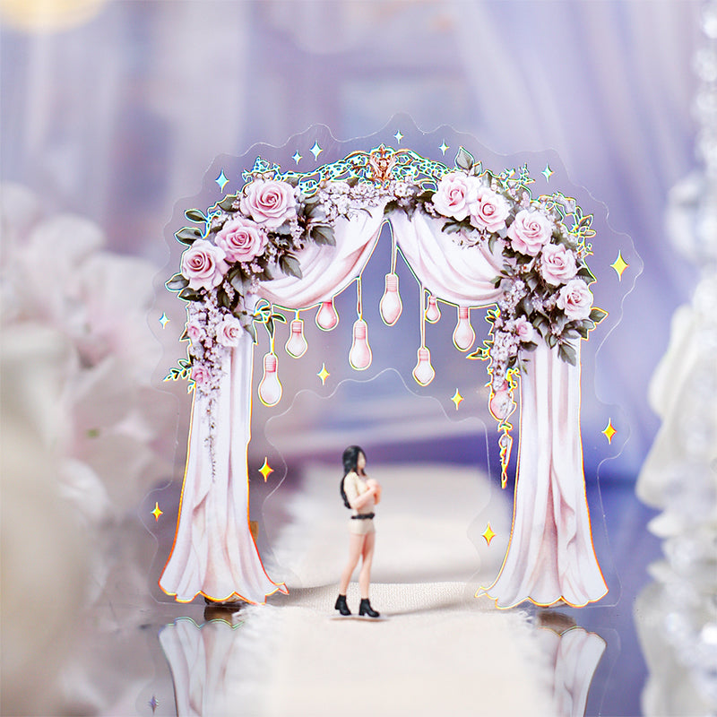 6pcs light flower gate PET-sticker pack (S25072903)