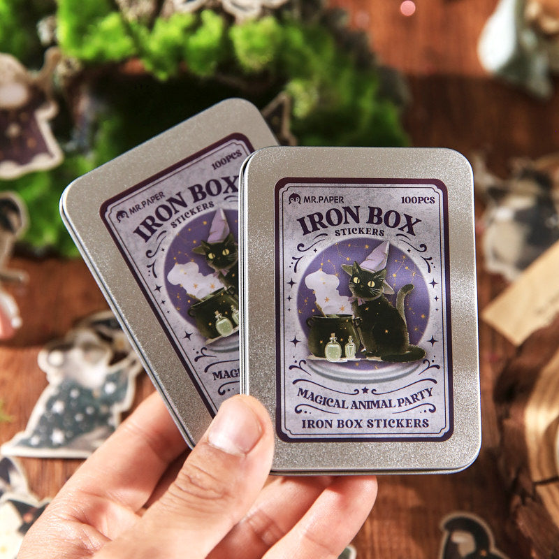 100pcs animal sticker tin box (S25060401)