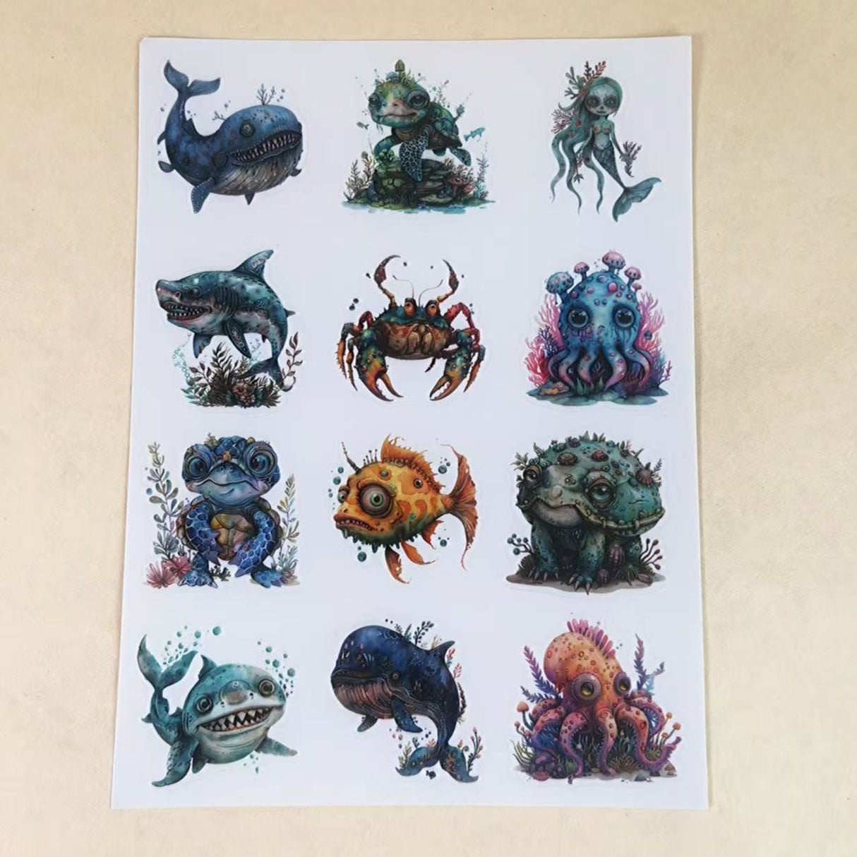 1 sheet sea animal A5 PET-pre cut sticker (S25101502)