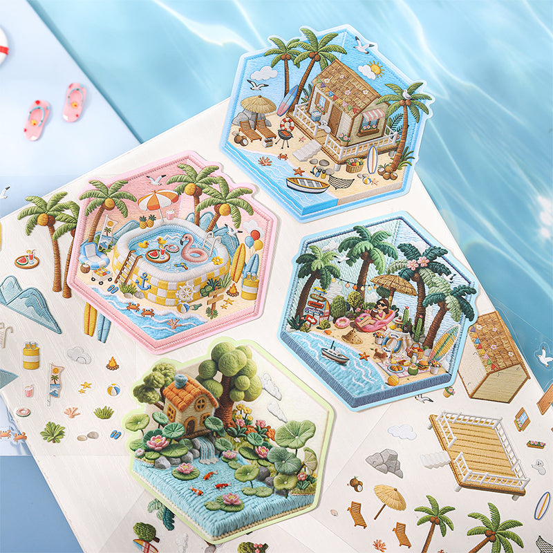 2pcs 3D summer sticker pack(S26042901)