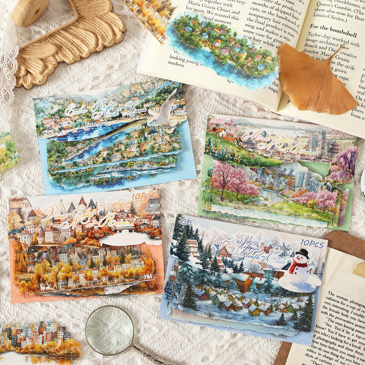 10pcs season landscape PET-sticker pack (S25080301)