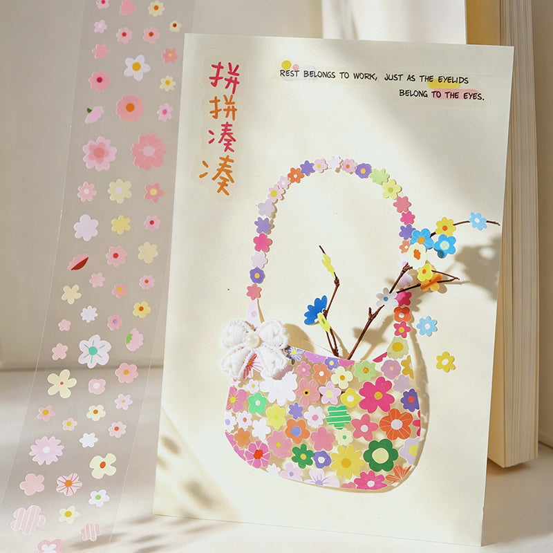 1 roll mini flower pre-cut PET-tape(T26061602)