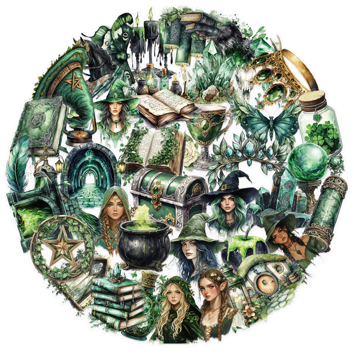 50pcs forest witch sticker pack (S25062103)
