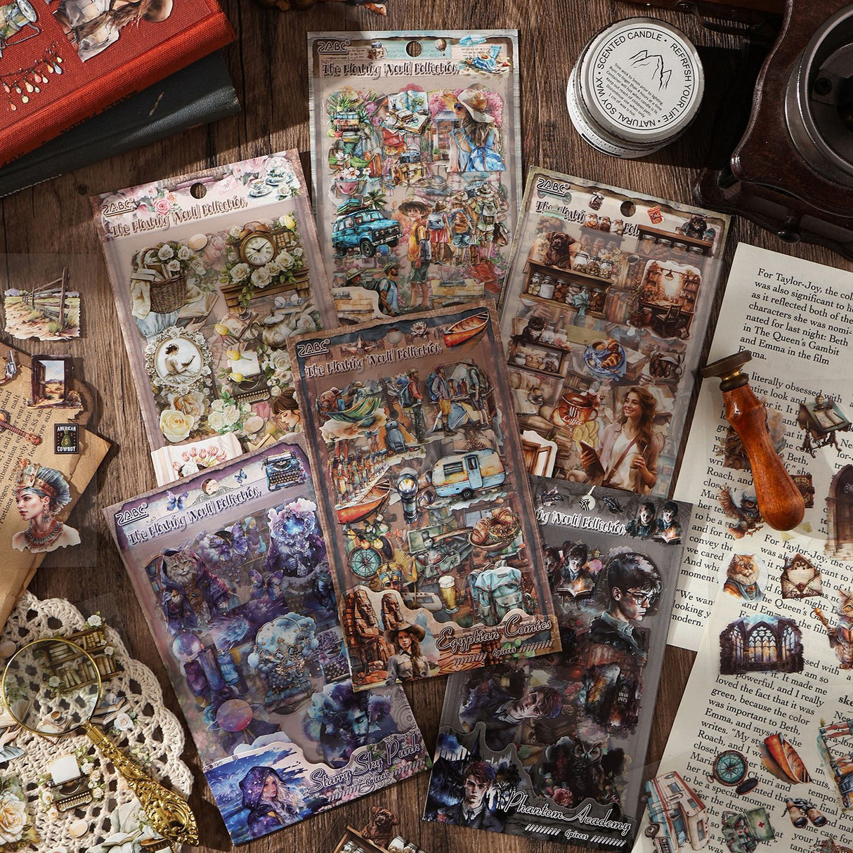 6pcs character pre-cut sticker pack (S25110605)