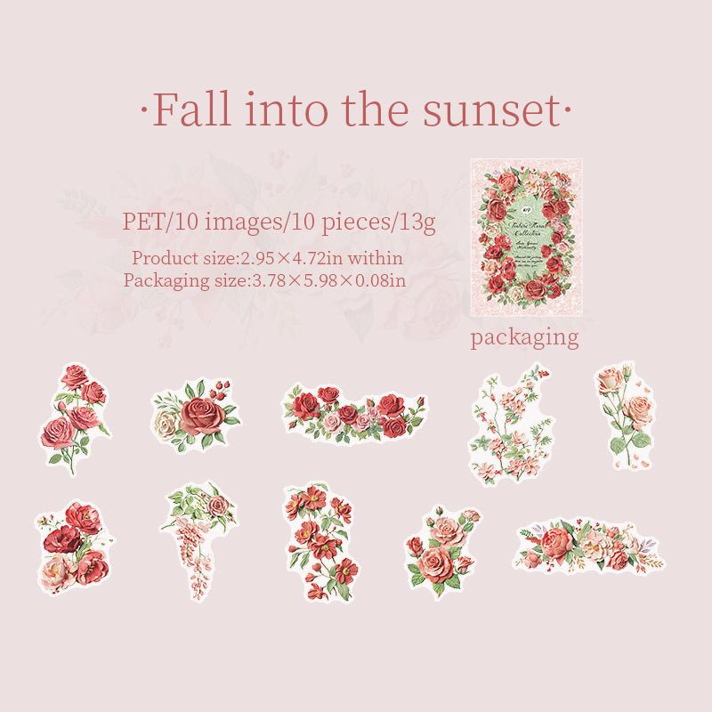 10pcs flower sticker pack(S26062302)