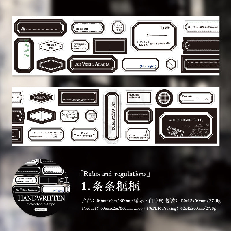1 roll words/frame pre-cut PET-tape (T26052902)