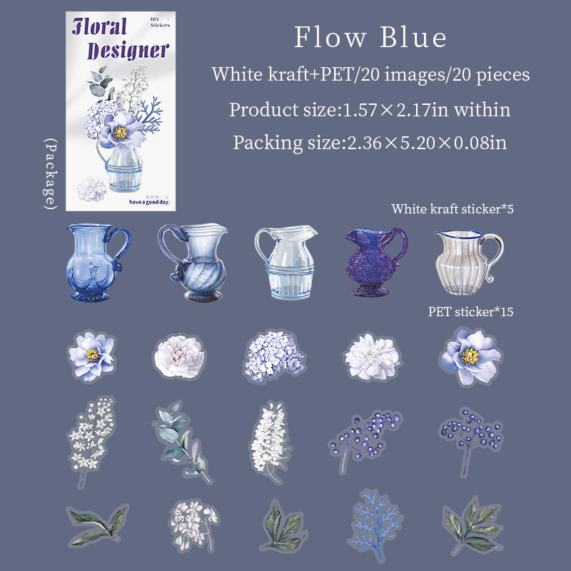 20pcs flower bottle sticker pack (S25111202)