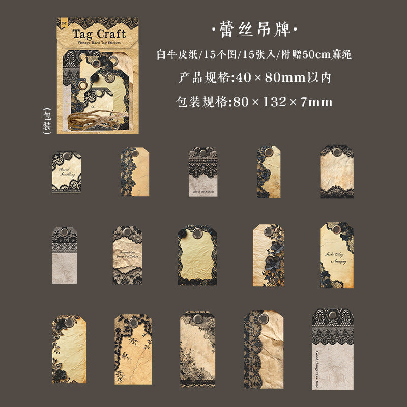 15pcs tag craft sticker pack (S25120302)