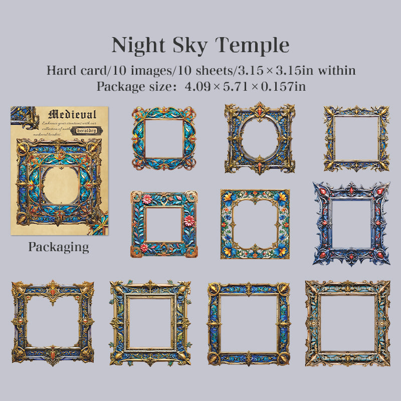 10pcs medieual frame card-sticker pack (S25100902)
