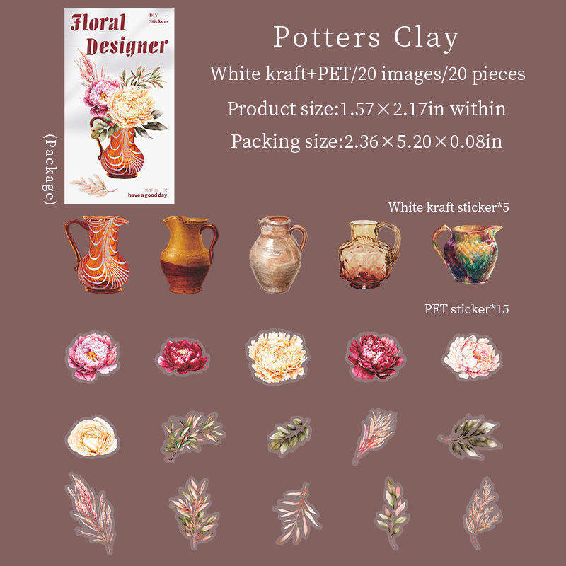 20pcs flower bottle sticker pack (S25111202)