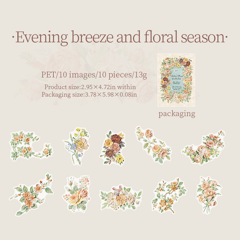 10pcs flower sticker pack(S26062302)