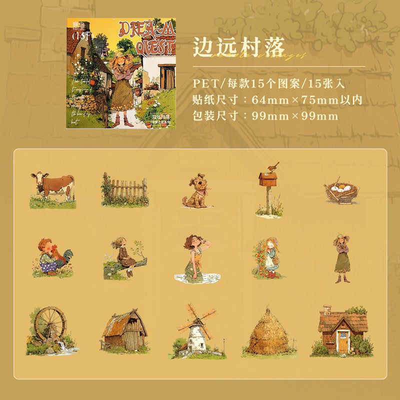 15pcs dream PET-sticker pack (S25090802)