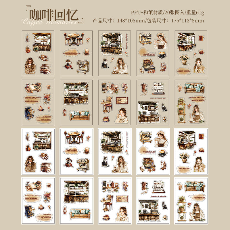 20sheets reading PET+washi sticker book (TZB25062301)