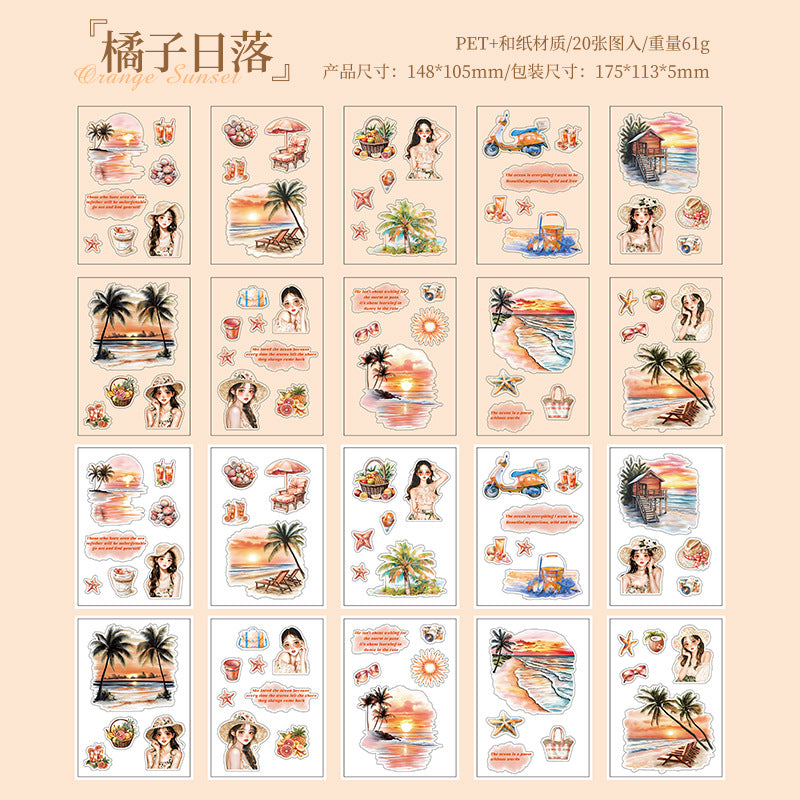 20sheets reading PET+washi sticker book (TZB25062301)