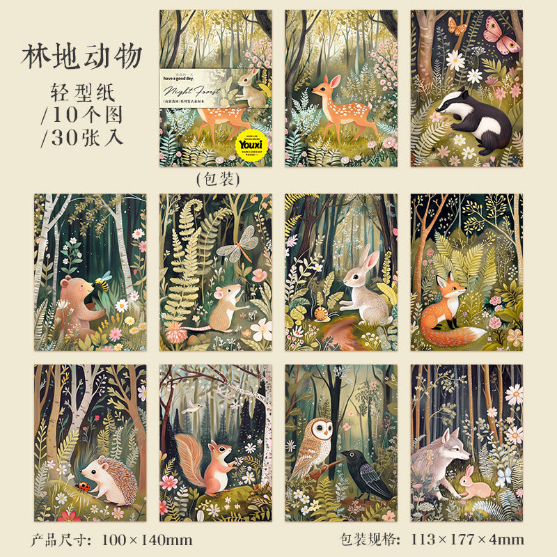 30pcs night forest paper pack (P25062302)