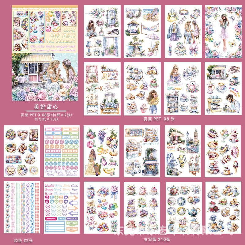 20sheets CHARACTER pre-cut sticker book (TZB25052414)