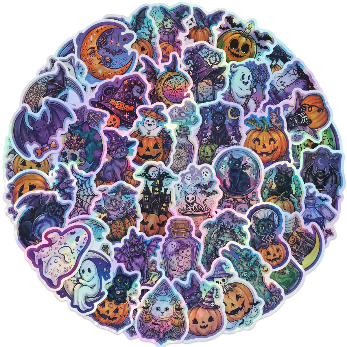50pcs halloween lazer sticker pack(S26090102)