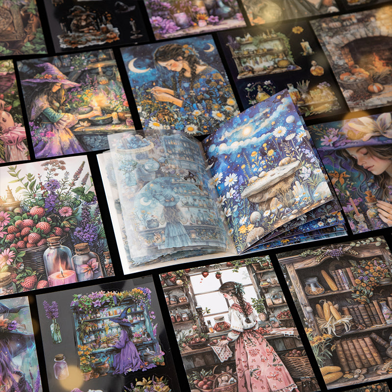 20sheets magic witch PET+washi sticker book (TZB25081208)