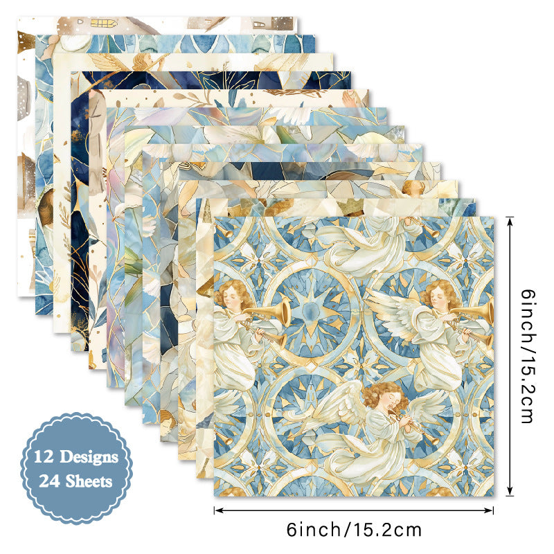 24 st 6-tums ängelpapper (TZB25121506)