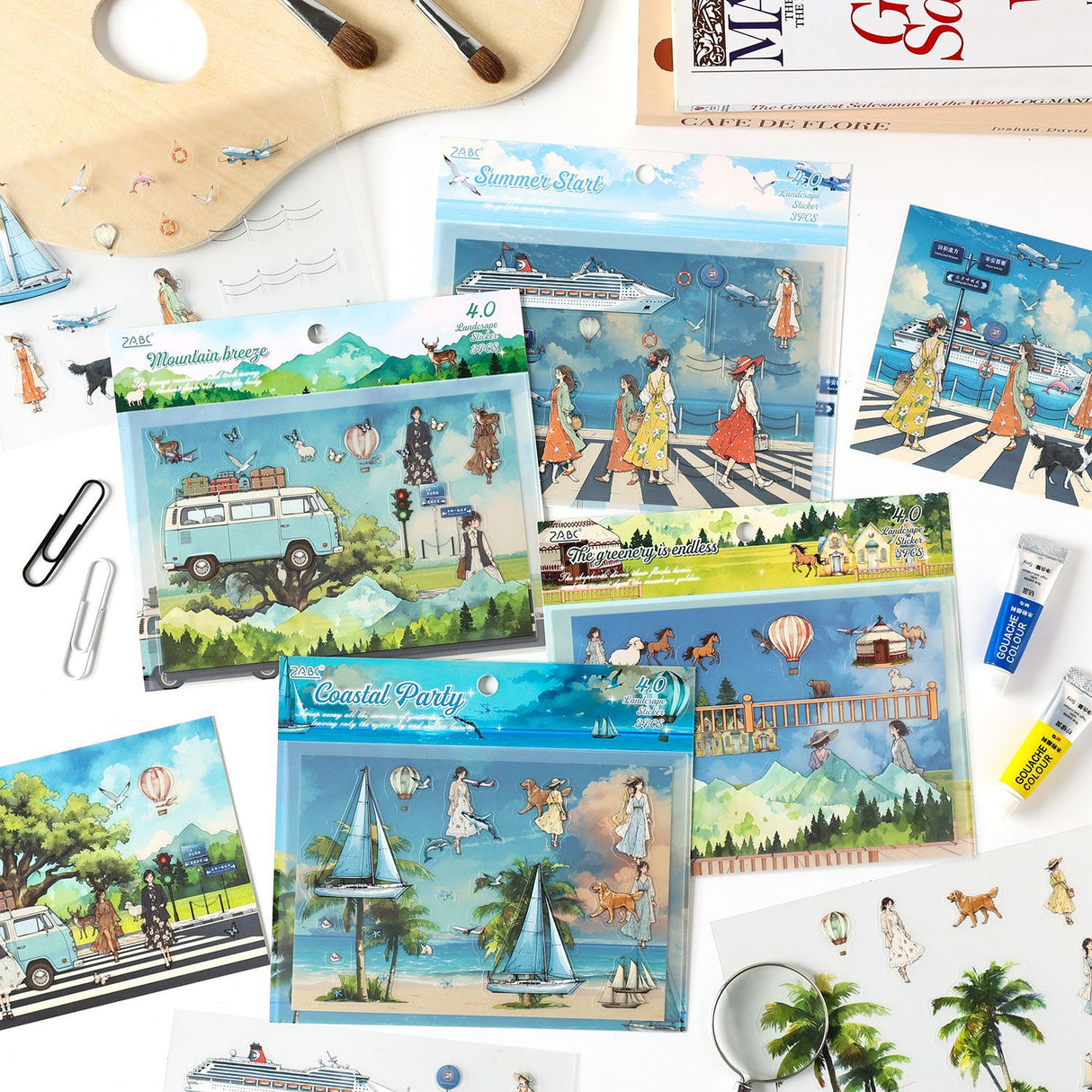 3pcs landscape sticker pack (S25081805)