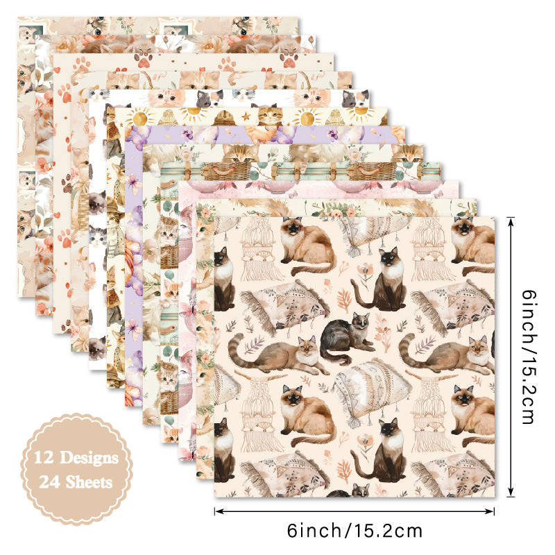 24 st 6-tums kattpapperspaket (TZB25121508)