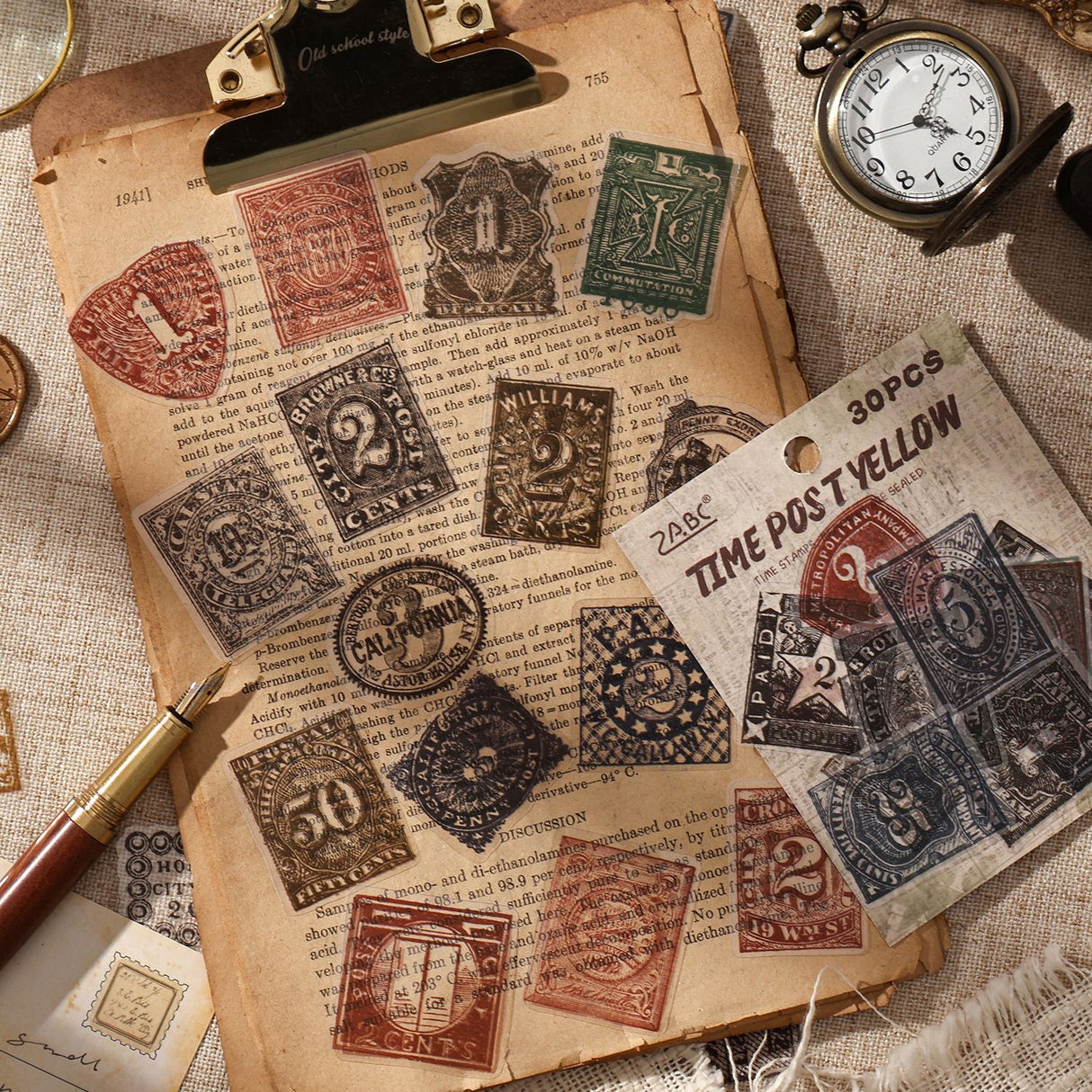30pcs vintage post sticker pack (S25071804)
