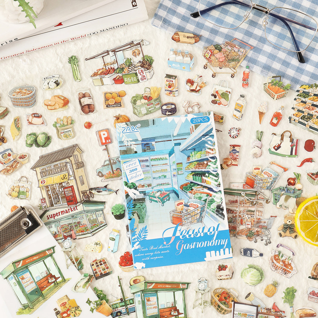20pcs delicious food PET-sticker book (TZB25102104)