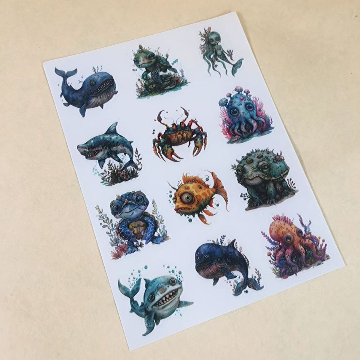 1 sheet sea animal A5 PET-pre cut sticker (S25101502)