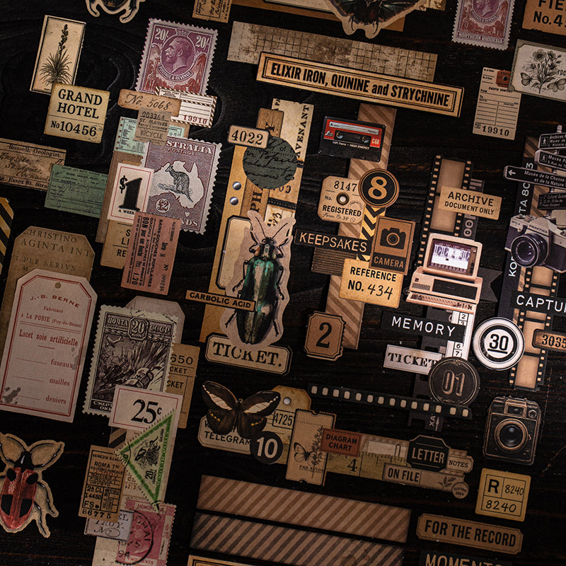 30pcs retro memory sticker+paper pack (P25101610)