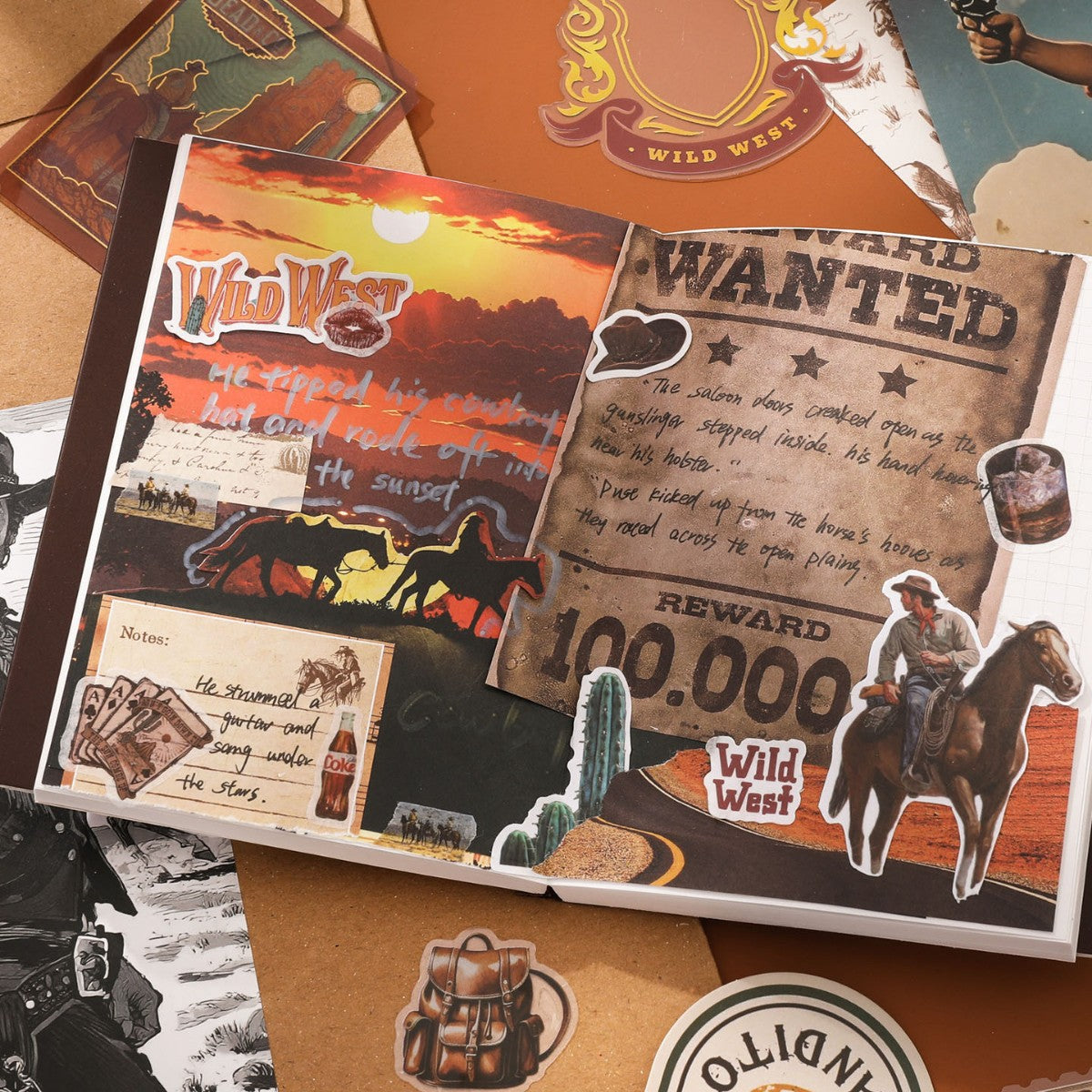 157pcs WILD WEST cowboy journaling box set(S25103101)