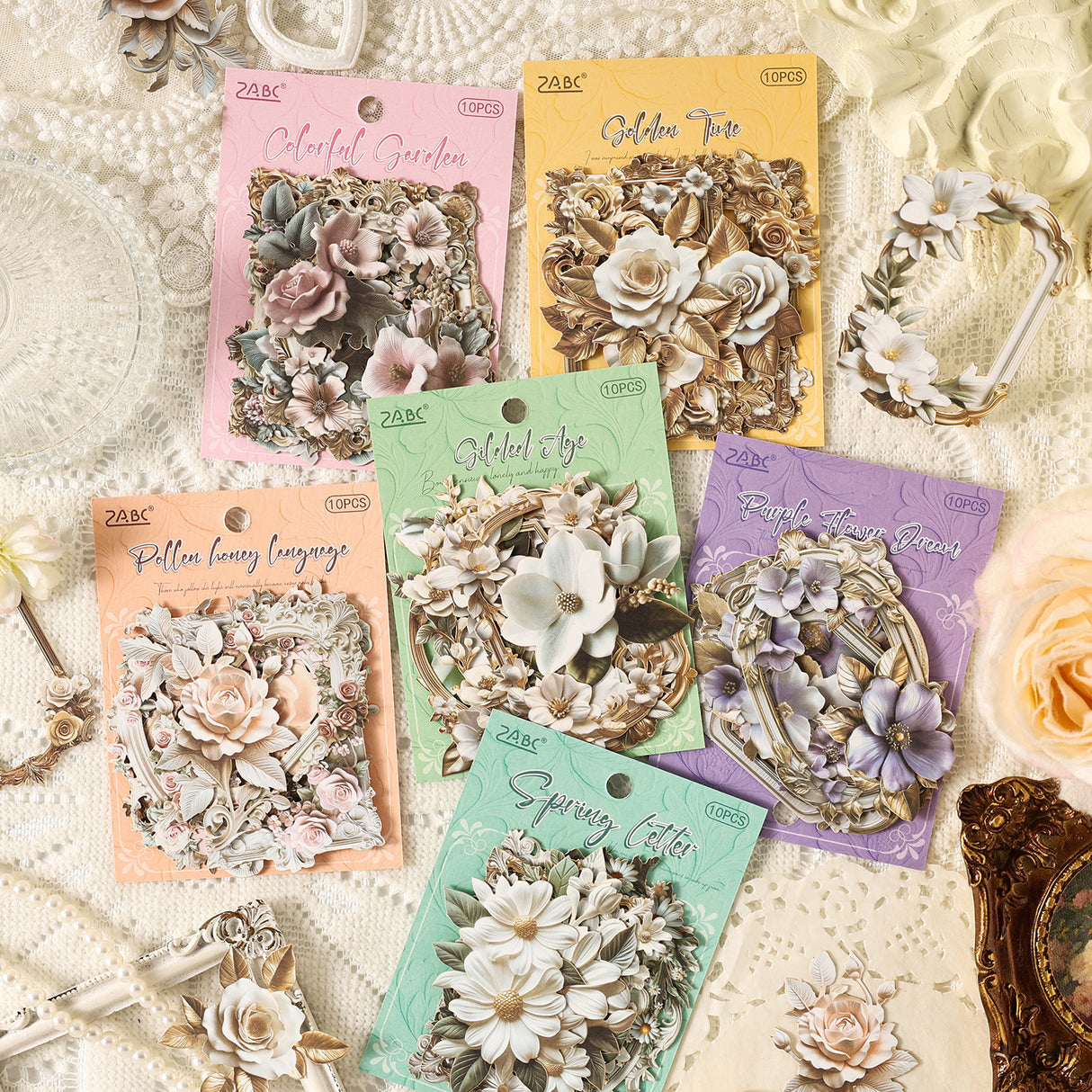 10pcs flower frame sticker pack(S26071409)