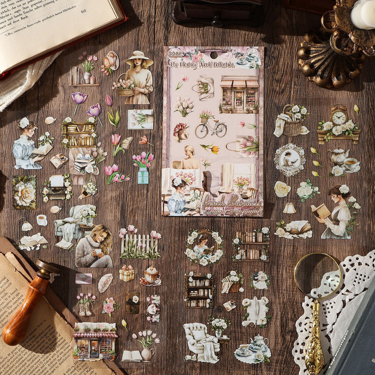 6pcs character pre-cut sticker pack (S25110605)