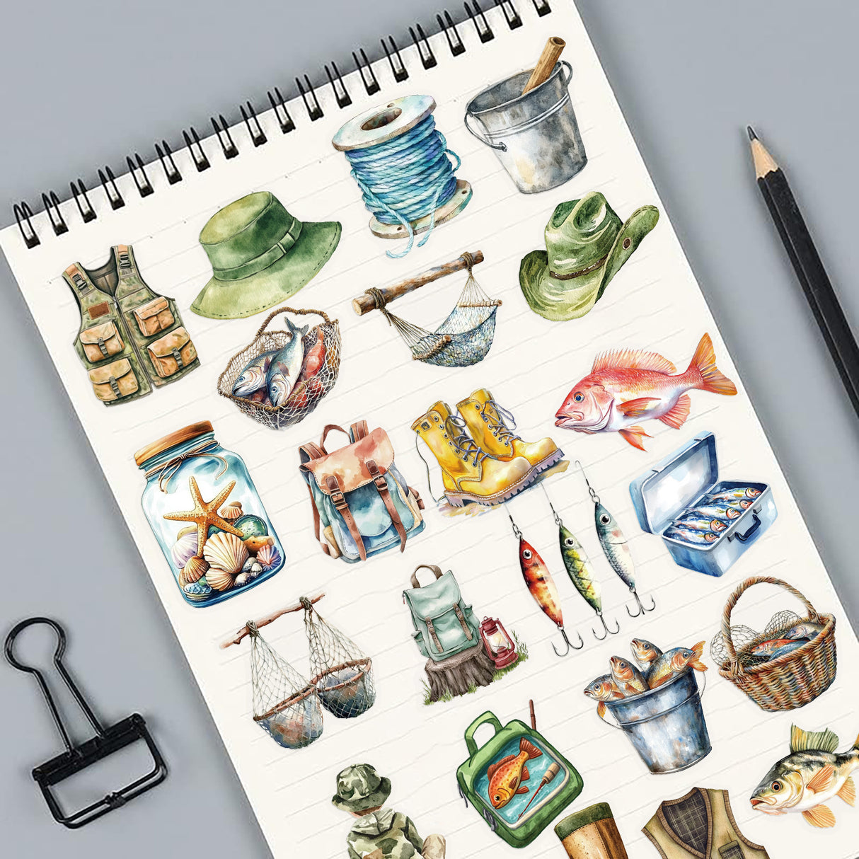 50pcs fishing seaside sticker pack (S26041513)