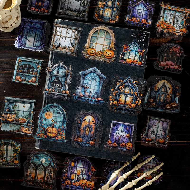 10pcs dark night window PET-sticker pack (S25081905)