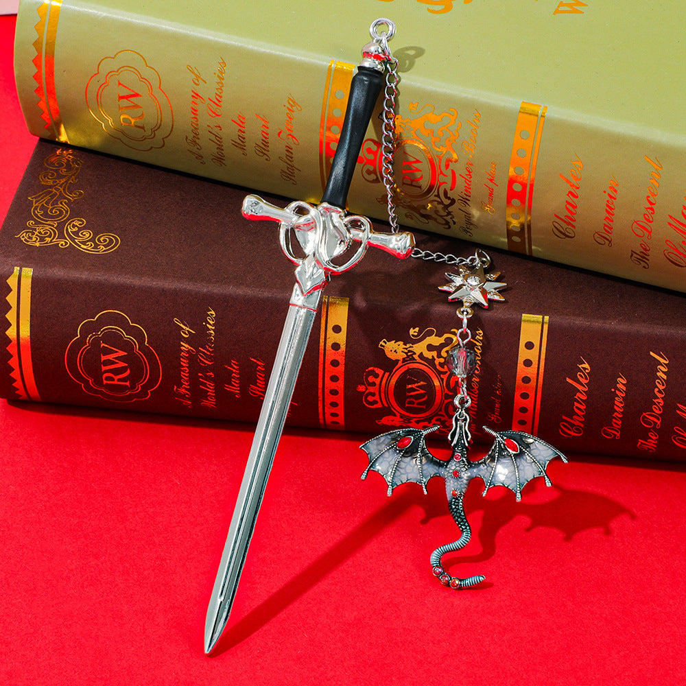 1pc metal sword dragon book mark(C26082407)
