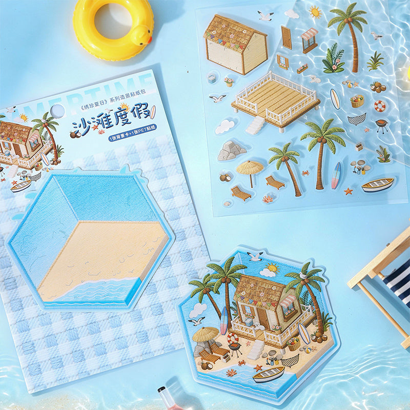 2pcs 3D summer sticker pack(S26042901)