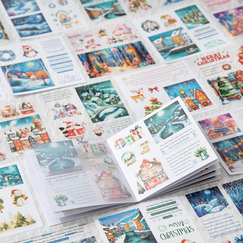 20pcs Christmas PET+washi pre-cut sticker book (TZB25081906)