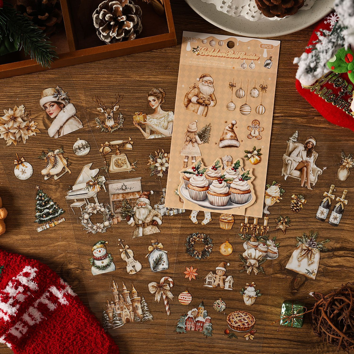 6sheets Christmas PET-sticker pack (S25092406)