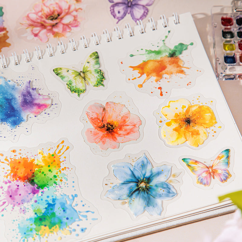 25pcs butterfly flower sticker pack (S25082702)