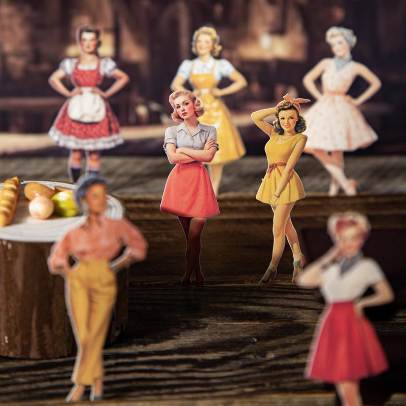 25pcs retro beauty paper-sticker pack (S25072204)