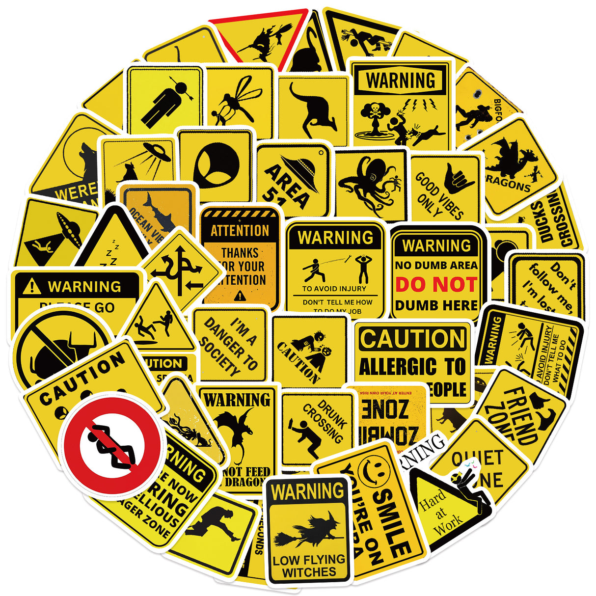 50pcs warning sticker pack (S26032702)